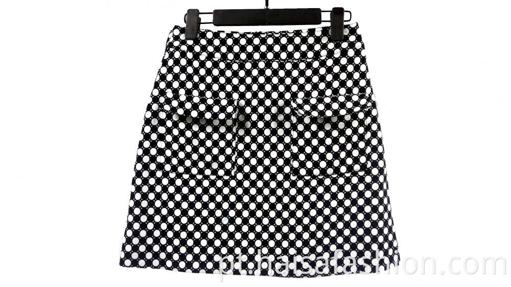 Black And White Dot Printed Women's Skirt